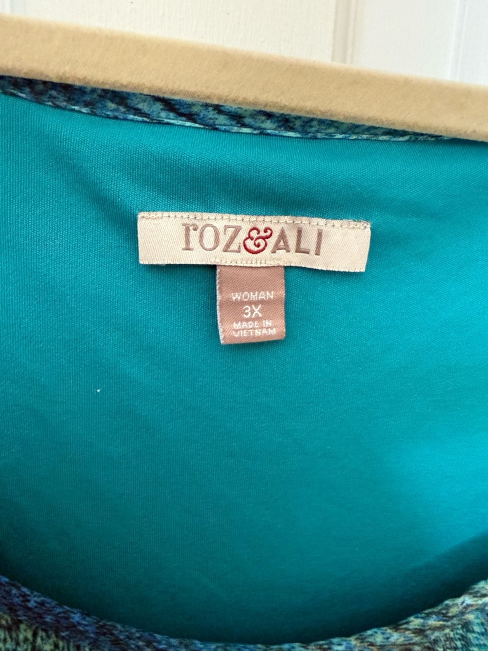 Roz & Ali Teal Blue Pleated Short Sleeve Women's Top- size 3X- measure 25 x 26” - Picture 2 of 4